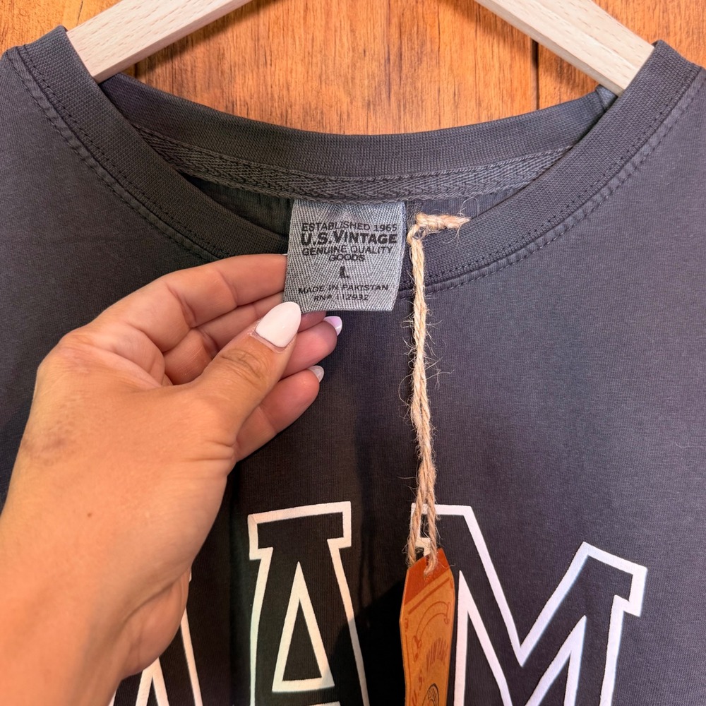 U.S. Vintage Graphic Mama Tee Women's Gray L Washed Collegiate Streetwear NWT - Picture 4 of 7